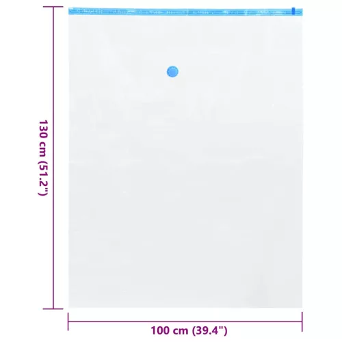 Vákuumos tárolózsákok 50 pcs Átlátszó és kék 130 x 100 cm