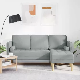 Kanapé Szett Világosszürke 173 x 131 x 67 cm szövet