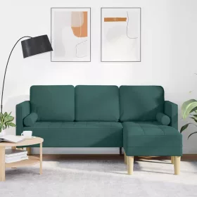 Kanapé Szett Sötétzöld 173 x 131 x 67 cm szövet