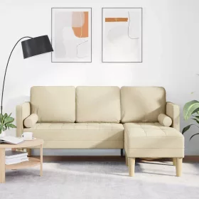 Kanapé Szett Krémszínű 173 x 131 x 67 cm szövet