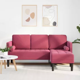 Kanapé Szett bordó 173 x 131 x 67 cm Bársony