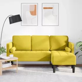 Kanapé Szett Sárga 173 x 131 x 67 cm Bársony