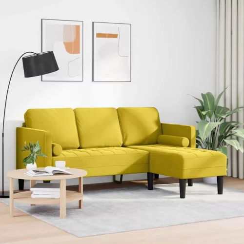 Kanapé Szett Sárga 173 x 131 x 67 cm Bársony