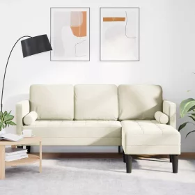 Kanapé Szett Krém 173 x 131 x 67 cm Bársony