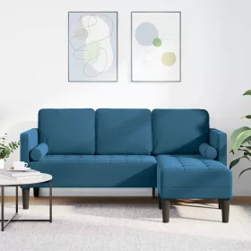 Kanapé Szett Kék 173 x 131 x 67 cm Bársony