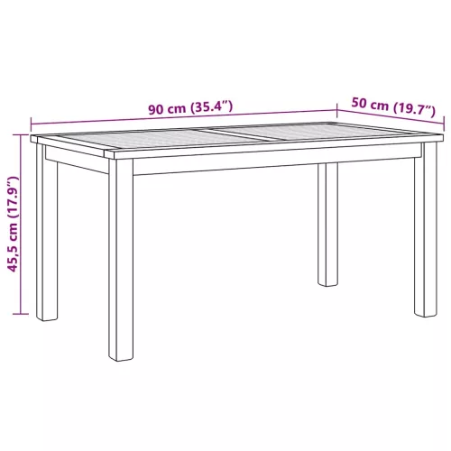 Dohányzóasztal Barna 90 x 50 x 45.5 cm Tömör tíkfa