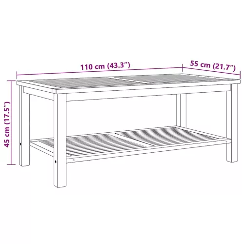 Dohányzóasztal Barna 110 x 55 x 45 cm Tömör tíkfa