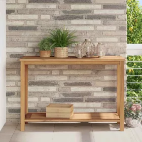   Dohányzóasztal tárolóval Barna 110 x 40 x 45 cm Tömör tíkfa