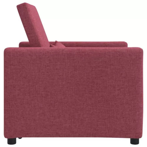 Egyszemélyes kanapéágy kerekekkel bordó 90 x 165 x 87 cm szövet