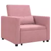 Egyszemélyes kanapéágy light pink 90 x 165 x 87 cm Bársony