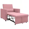 Egyszemélyes kanapéágy light pink 90 x 165 x 87 cm Bársony
