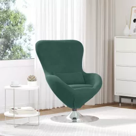 Tojásfotel Sötétzöld 63 x 73 x 90 cm Bársony