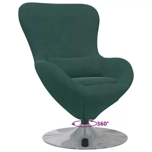 Tojásfotel Sötétzöld 63 x 73 x 90 cm Bársony