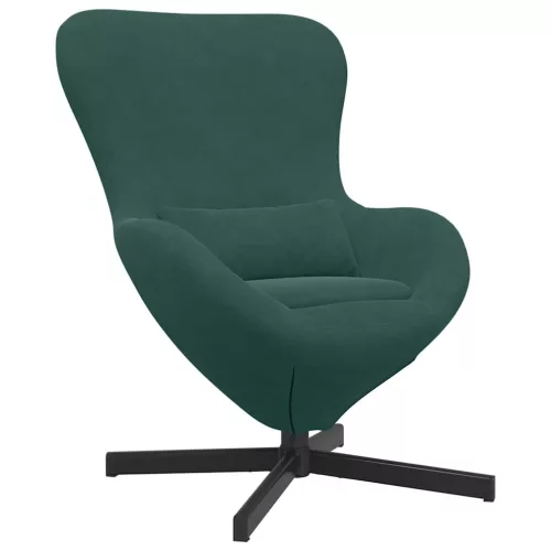 Tojásfotel Sötétzöld 63 x 73 x 90 cm Bársony