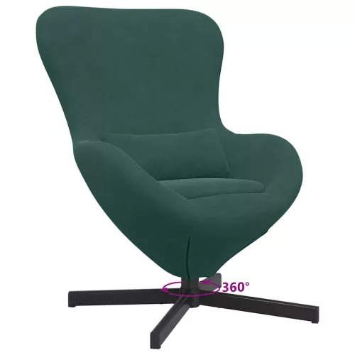Tojásfotel Sötétzöld 63 x 73 x 90 cm Bársony