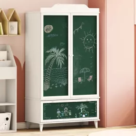   Krétával Írt Dresser fiókkal polcokkal tárolóval Fehér Faanyag