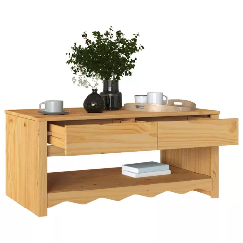 Dohányzóasztal Drammen Tölgyszínű 99 x 55 x 45 cm Tömör fenyőfa