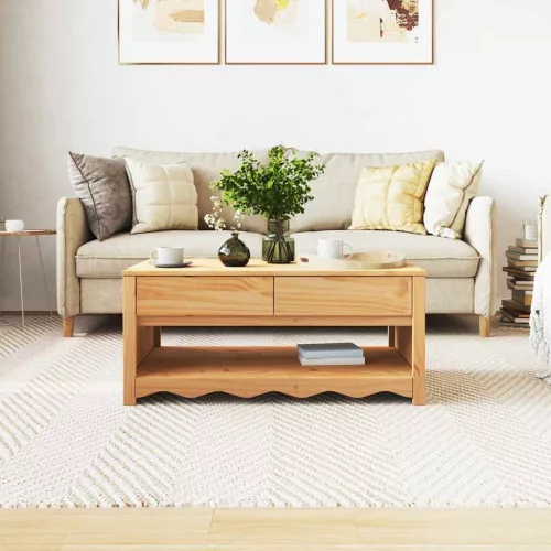 Dohányzóasztal Drammen Tölgyszínű 99 x 55 x 45 cm Tömör fenyőfa