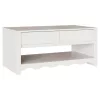 Dohányzóasztal Drammen Fehér 99 x 55 x 45 cm Tömör fenyőfa