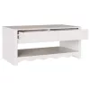 Dohányzóasztal Drammen Fehér 99 x 55 x 45 cm Tömör fenyőfa