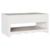 Dohányzóasztal Drammen Fehér 99 x 55 x 45 cm Tömör fenyőfa