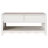 Dohányzóasztal Drammen Fehér 99 x 55 x 45 cm Tömör fenyőfa