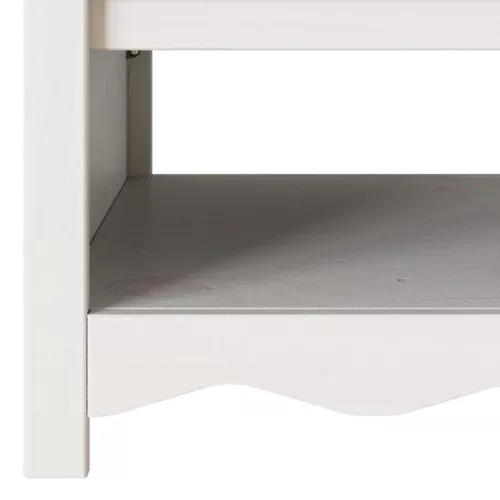 Dohányzóasztal Drammen Fehér 99 x 55 x 45 cm Tömör fenyőfa