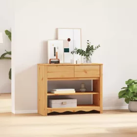   Konzolasztal Drammen Tölgyszínű 89.5 x 37 x 73 cm Tömör fenyőfa