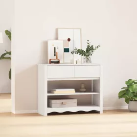  Konzolasztal Drammen Fehér 89.5 x 37 x 73 cm Tömör fenyőfa