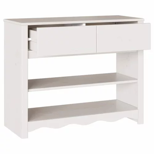 Konzolasztal Drammen Fehér 89.5 x 37 x 73 cm Tömör fenyőfa