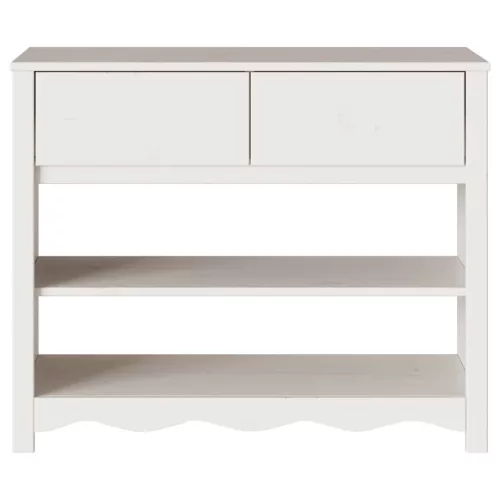 Konzolasztal Drammen Fehér 89.5 x 37 x 73 cm Tömör fenyőfa