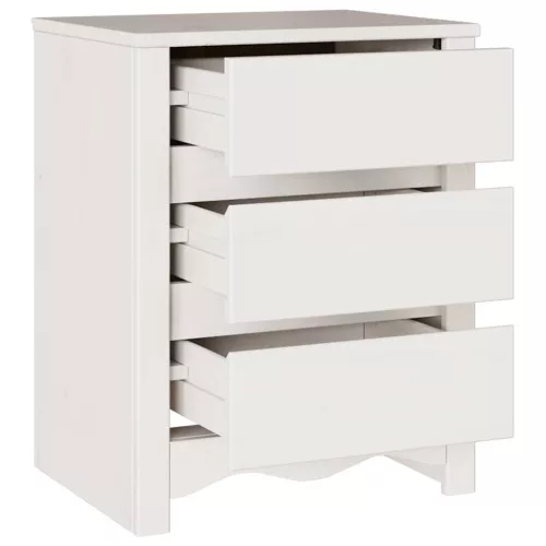 Éjjeliszekrény Drammen Fehér 45 x 35 x 56 cm Tömör fenyőfa