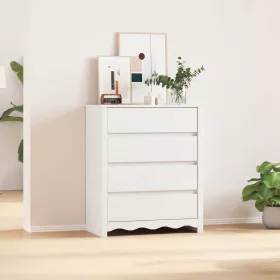   Fiókos szekrény Drammen Fehér 76.5 x 40 x 91 cm Tömör fenyőfa