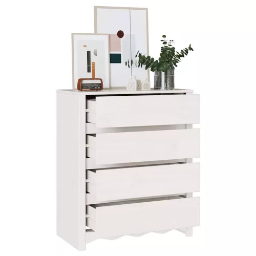 Fiókos szekrény Drammen Fehér 76.5 x 40 x 91 cm Tömör fenyőfa