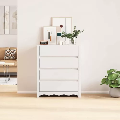 Fiókos szekrény Drammen Fehér 76.5 x 40 x 91 cm Tömör fenyőfa