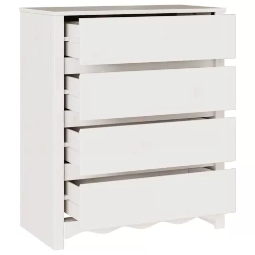 Fiókos szekrény Drammen Fehér 76.5 x 40 x 91 cm Tömör fenyőfa