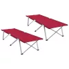 Összecsukható Kemping Ágy 2 pcs Piros 62 x 194 x 42 cm