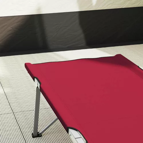 Összecsukható Kemping Ágy 2 pcs Piros 62 x 194 x 42 cm
