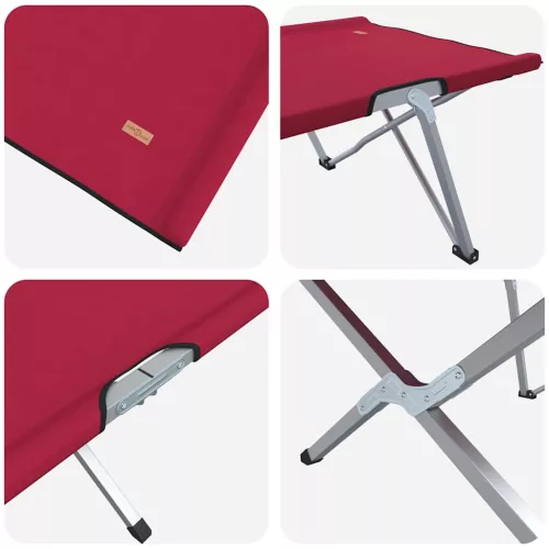 Összecsukható Kemping Ágy 2 pcs Piros 62 x 194 x 42 cm