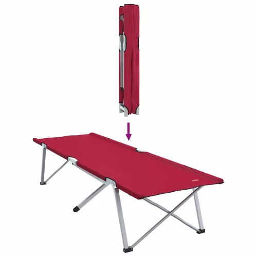 Összecsukható Kemping Ágy 2 pcs Piros 62 x 194 x 42 cm