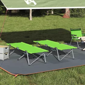   Összecsukható Kemping Ágy 2 pcs Sötétzöld 62 x 194 x 42 cm