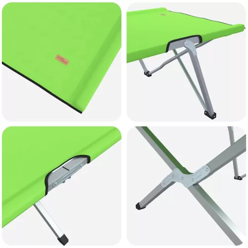 Összecsukható Kemping Ágy 2 pcs Sötétzöld 62 x 194 x 42 cm