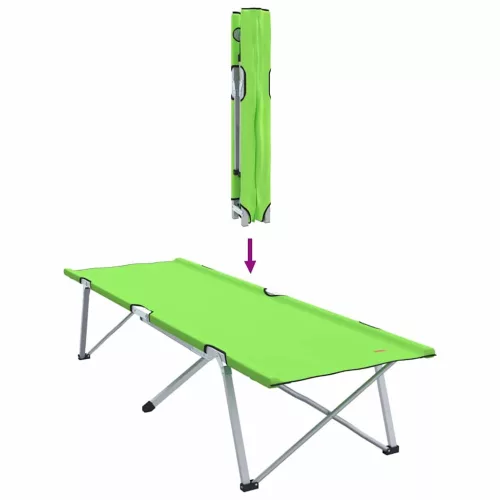Összecsukható Kemping Ágy 2 pcs Sötétzöld 62 x 194 x 42 cm