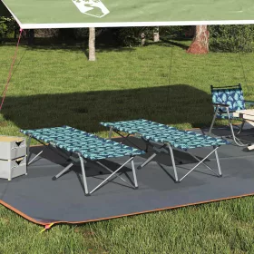   Összecsukható Kemping Ágy 2 pcs Levélminta 62 x 194 x 42 cm