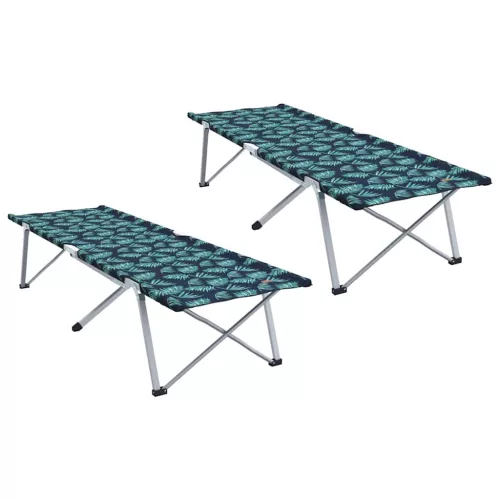 Összecsukható Kemping Ágy 2 pcs Levélminta 62 x 194 x 42 cm