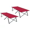 Összecsukható Kemping Ágy 2 pcs Piros 206 x 76 x 74 cm