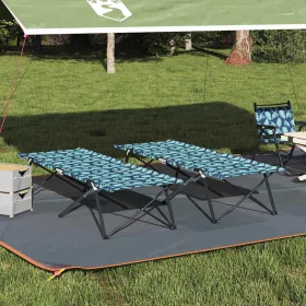   Összecsukható Kemping Ágy 2 pcs Levélminta 206 x 76 x 74 cm