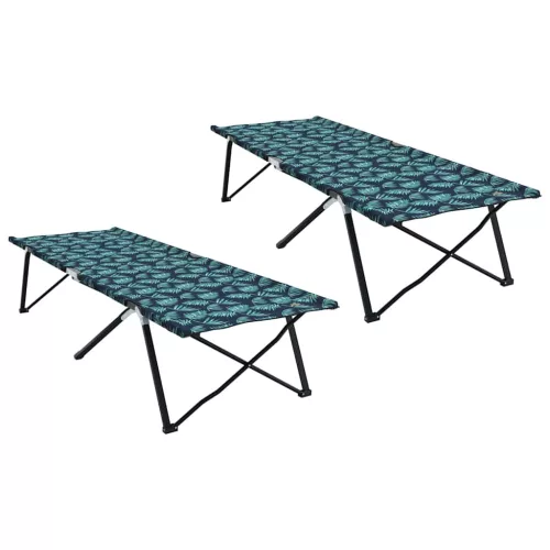 Összecsukható Kemping Ágy 2 pcs Levélminta 206 x 76 x 74 cm