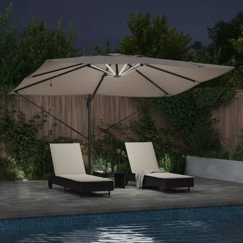Cantilever Roma Napernyő Taupe és Fekete 352 x 251 x 265 cm