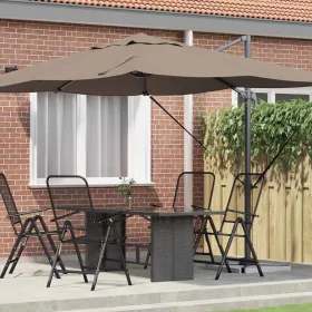   Cantilever Roma Napernyő Taupe és Fekete 352 x 251 x 260 cm